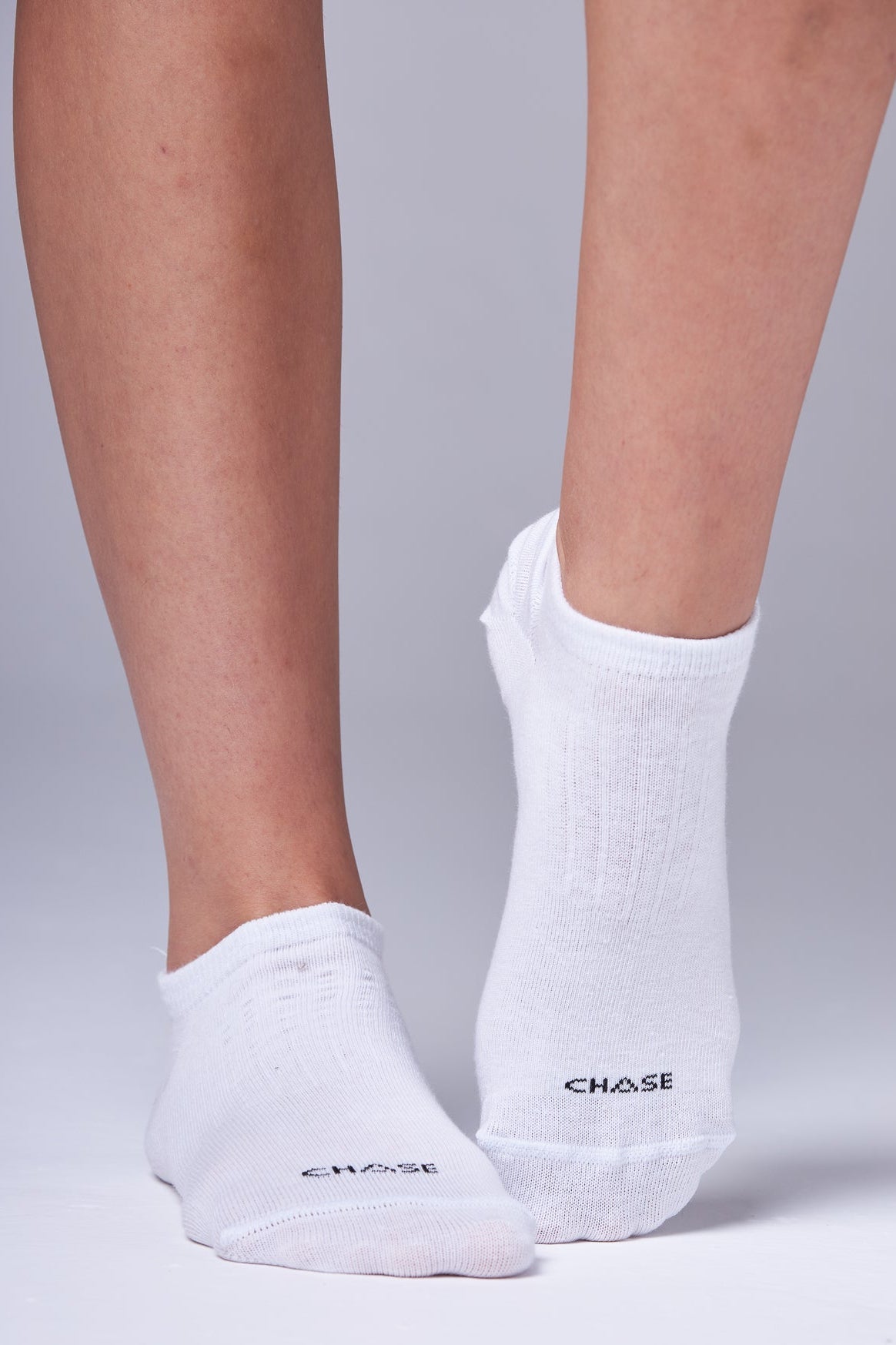 Meia Chase Low White