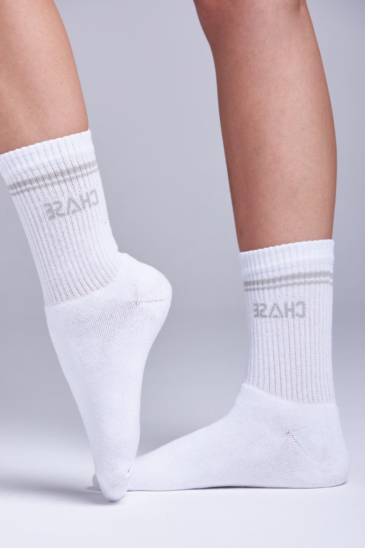 Meia Chase Classic White&Gray